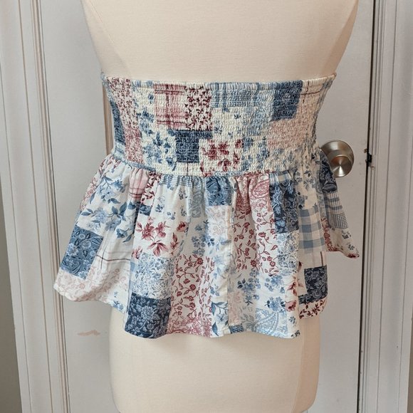 American Eagle | Strapless Patchwork Top Sz XL - Picture 2 of 6
